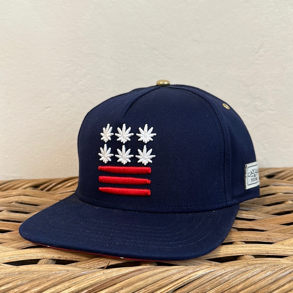 Cayler & sons USA flag weed navy red blue hat cap
